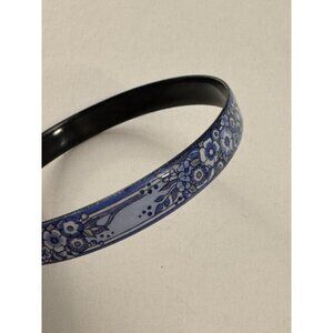 Michaela Frey Made In Austria Enameled Floral Bangle Bracelet Blue BB13